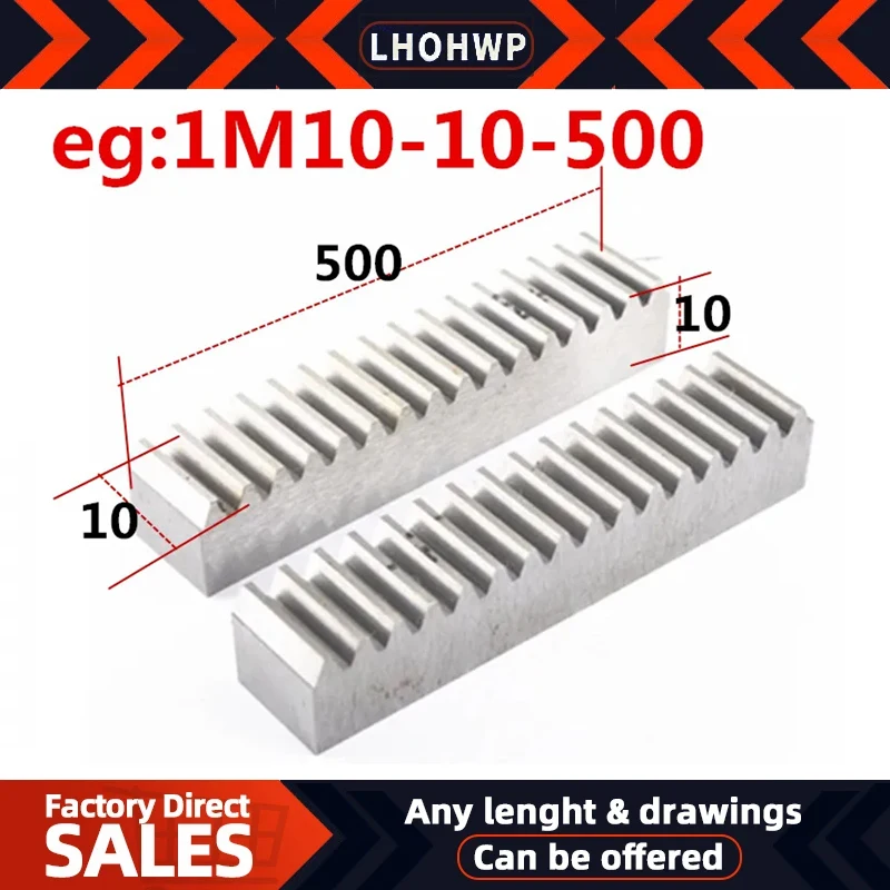 1PC 1Mod Spur Gear Rack 1M Gear Rack Precision Cnc Rack (Straight Teeth) Toothed Rack  Large Amount Can Be Customized