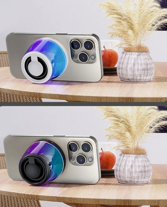 

BT5.3 Магнитный Bluetooth-динамик RGB Мини Портативный игровой динамик Магнитный держатель для телефона Кольцо Беспроводная звуковая коробка Стерео