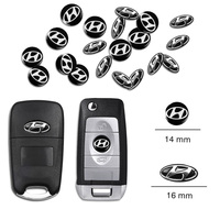 10Pcs Car Remote Key Sticker Aluminum Emblem Decoration Decal For Hyundai IONIQ Sonata Elantra Grandeur i20 i10 SantaFe i30