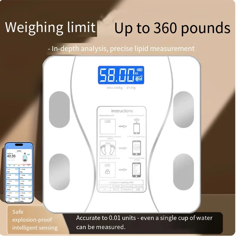 Intelligent Bluetooth body fat scale, adult weight scale, household small body scale, electronic scale, fat scale