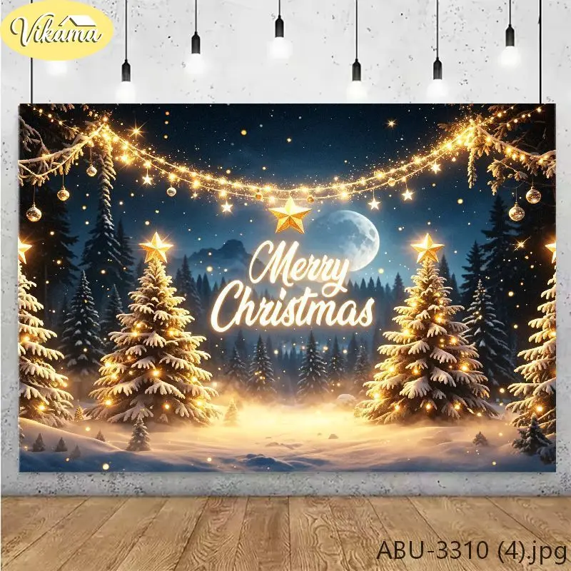 VIKAMA Christmas Tree Christmas Backdrop Tapestry Wall Hanging, Wall Art for Photo Studio Party Living Room Bedroom Home Decor
