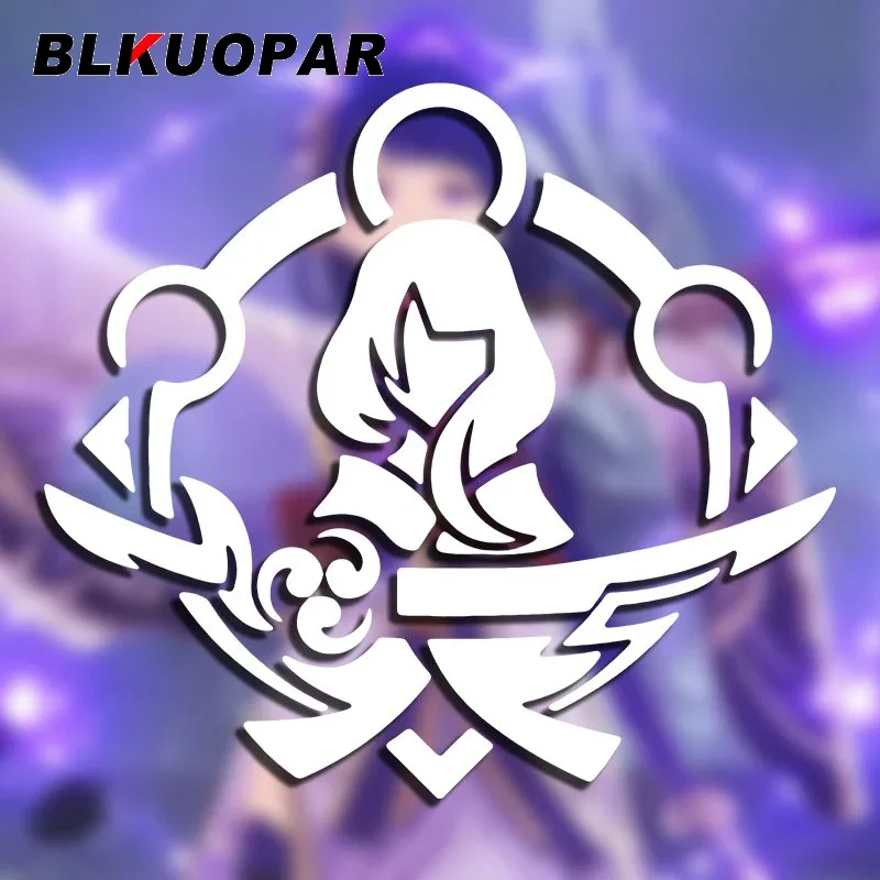 Blkuopar Genshin Impact Raiden Shogun Emblem Anime Auto Stickers Creatieve Waterdichte Sticker Atv Jdm Caravan Auto Deur Protector