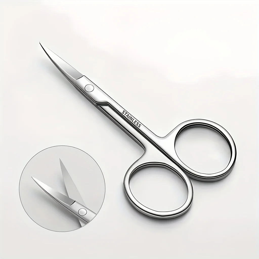 Professional Stainless Steel Eyebrow Scissors Sharp Blades for Precise Facial Hair Eyebrows Beard Nose Nail & Foot Manicure Tool