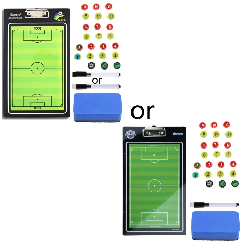 

77HC Football Coaching Board for Coach Board Portable Erasable Football Coaching Board Soccer Magnetic Tactic Strategy Clipbo