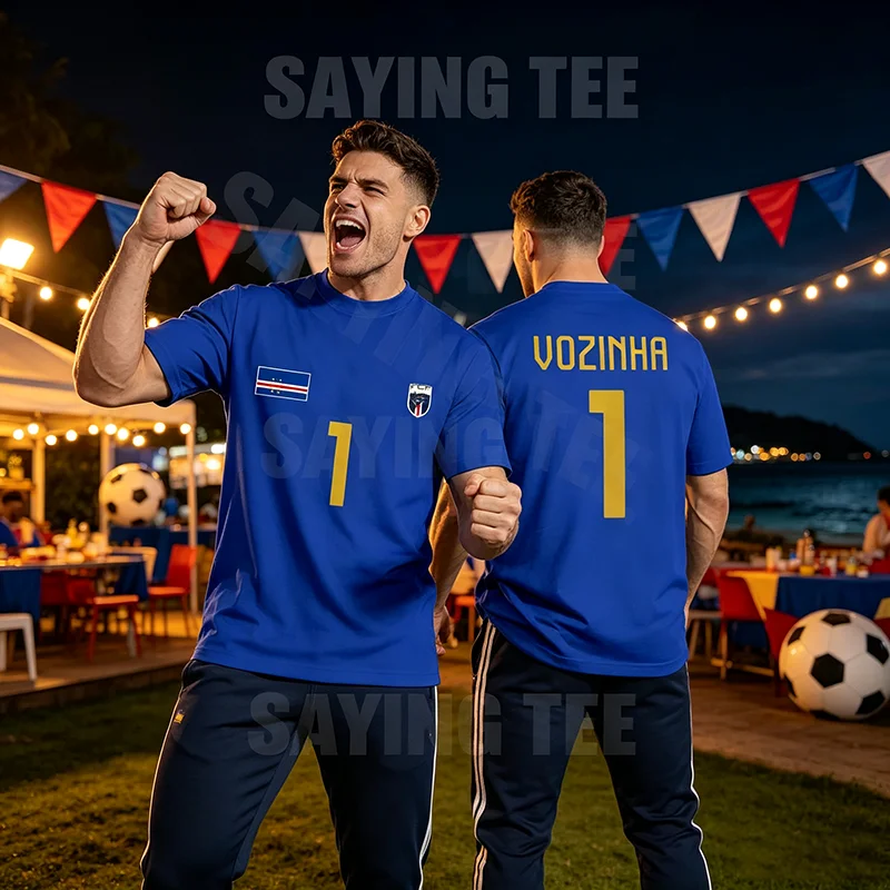 Kap Verde Vozinha 1 Torwart-Trikot T-Shirt Cabo Verde Fußball Herren Sportbekleidung Kap Verde Stolz Unisex Spruch-T-Shirt Top – Detail 3