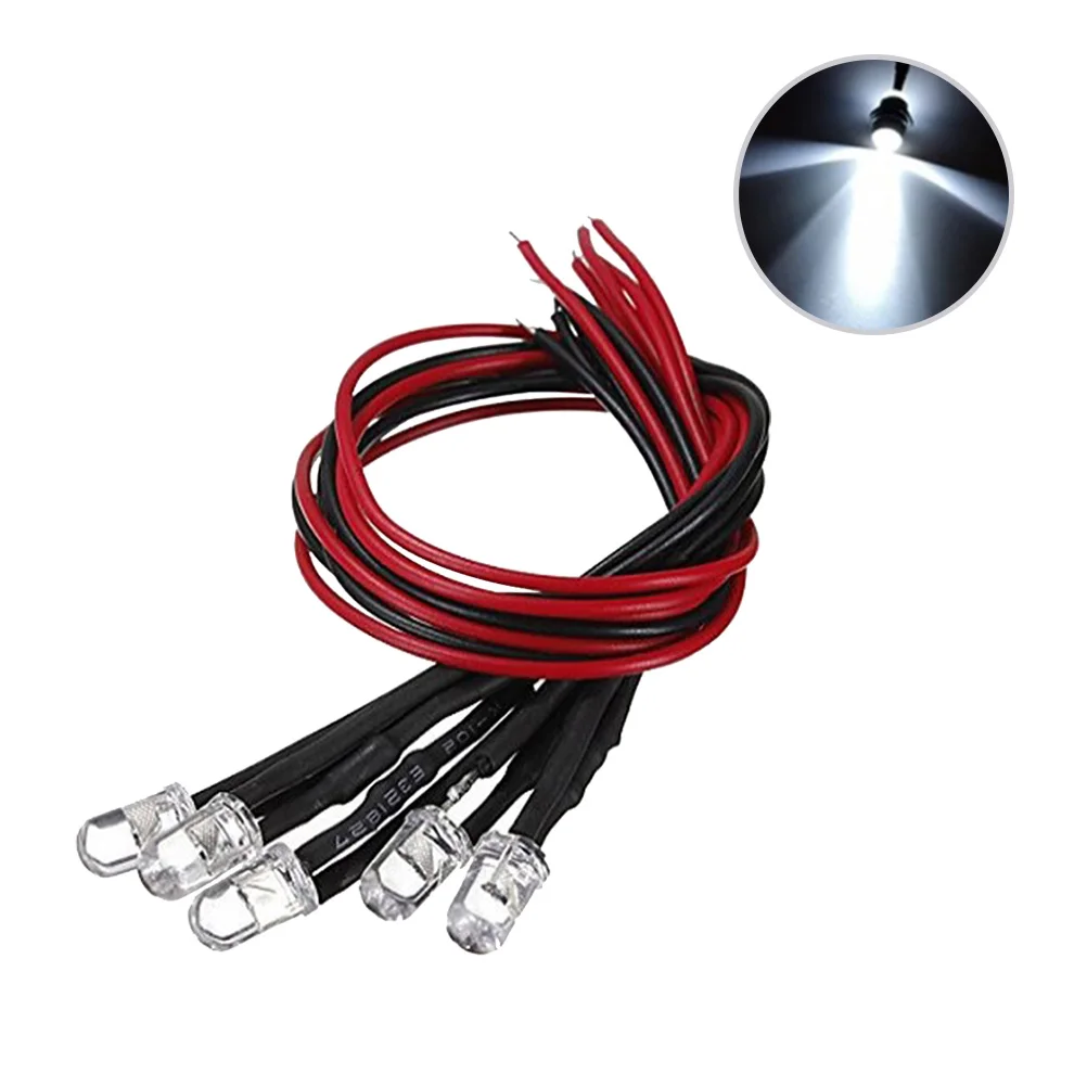 

10PCS LED Bead Pre Wired Small Bulbs Colorful RC Cars Toys Decorations Pre Wired Led Bulb Flexible Cable Low Power