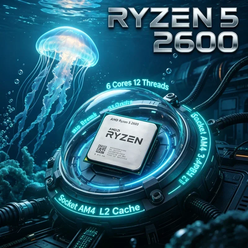 Ryzen 5 2600 CPU 6 Core 12 Thread 3.4GHz Boost 3.9GHz AM4 Socket Compatible X570 X470 16MB L3 Cache Multi Instance