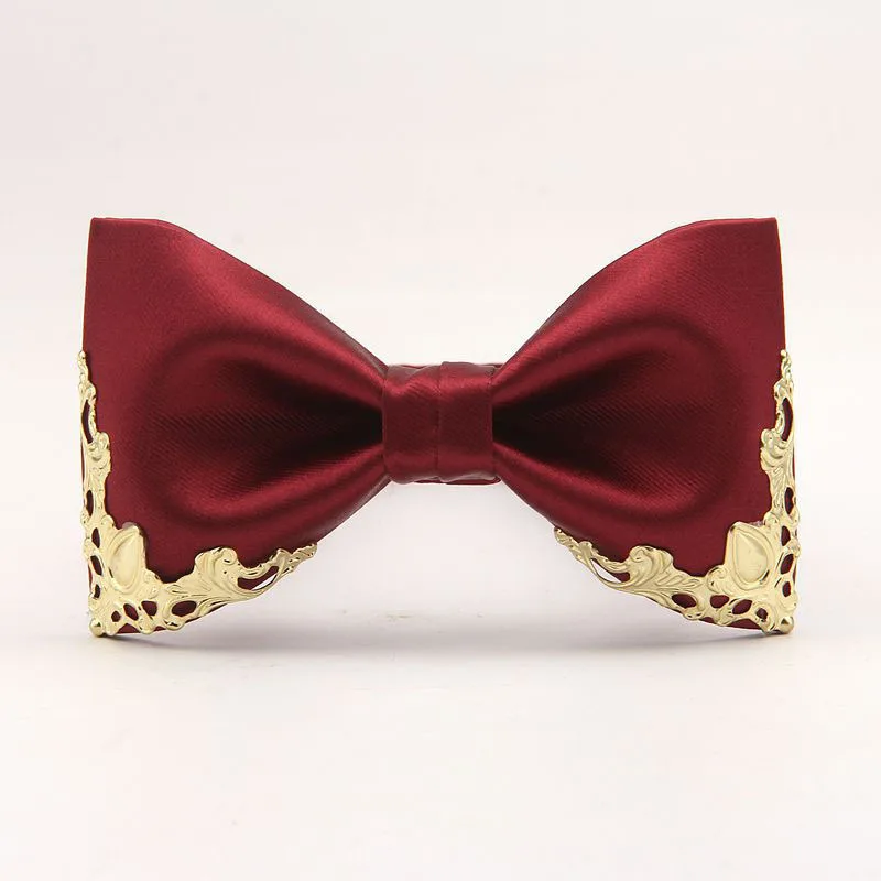 Fashion Men's Wedding Wedding Groom Metal Edge Bow National Palace Style Master of Ceremonies Banquet Bow