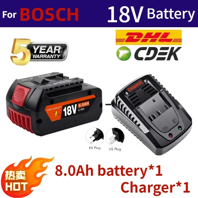 ⚡ ⚡ NEW18V 10Ah Li-Ion Oplaadbare Batterij Draagbare Backup Power Tool Batterij voor Bosch 12000 mah met Indicatielampje BAT609 ? ?