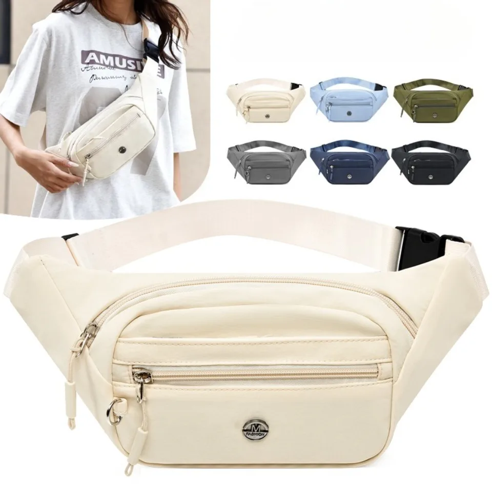 

Women's Waterproof Nylon Convertible Waist Pack Large Capacity Crossbody Chest Bag with Adjustable Strap Hands-Free