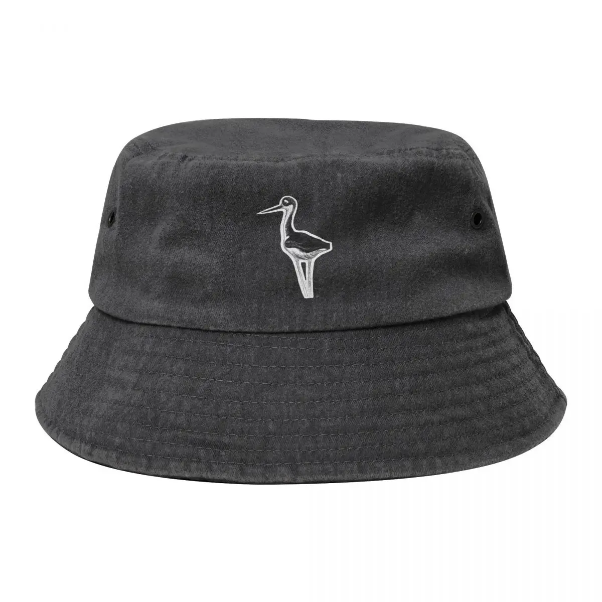 

Black-necked Stilt Drawing Bucket Hat hard hat Golf Cap Anime Woman Hats Men's