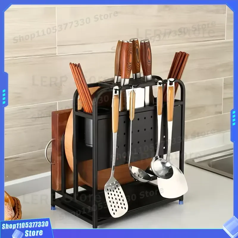 Custom Stainless Steel Kitchen Storage Rack With Cutting Board Holder For Spatula And Knife Wholesale Home Organization