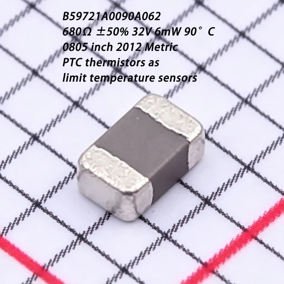 20PCS B59721A0090A062 680Ω ±50% 32V 6mW 90°C 680 ohms 0805 inch 2012 Metric NEW Original PTC thermistors temperature sensors
