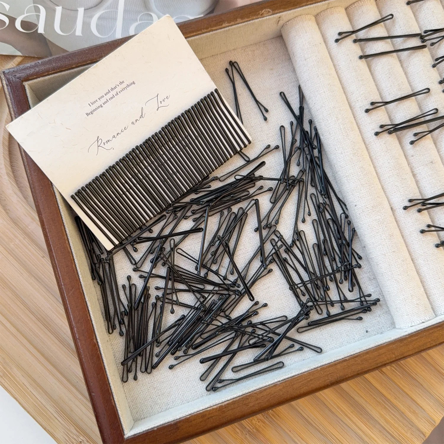 3.5 CM Ultra-Onzichtbare Zwarte Rechte Lijn Haar Clip Langdurige U-vormige Naald Dame Haarspelden Krullend golvend Grips Vrouwen Bobby Pins