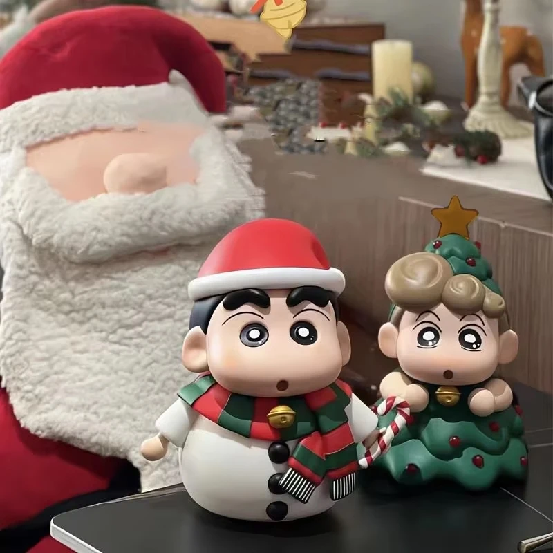 No brillante Shinnosuke Nohara Nohara Himawari Figuras De AçãO Crayon De Natal Shin-Chan Figuras Bonito Anime Pvc Modelo ColeçãO