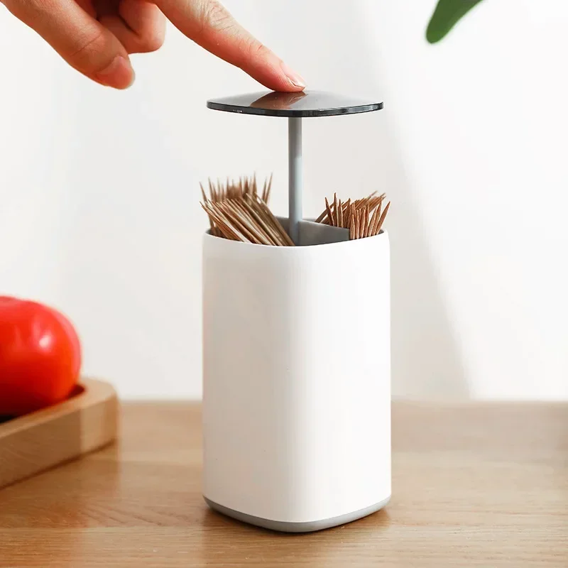 1 Pc Automatic Pops Up Toothpick Box Cotton Bud Swabs Storage Case Organizer Toothpick Holder Dispenser Container For Hotel Room