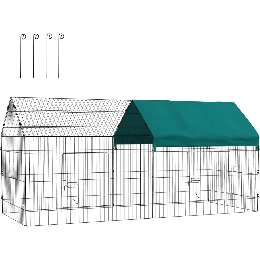 

Переносной уличный вольер для кур с крышей, подходит для кошек, кроликов, уток, кур и мелких животных, зеленый