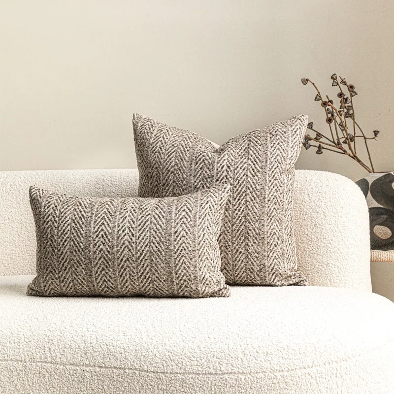 Modern Wool Linen Cushion Cover 45x45cm Sofa Armchair Lumbar Pillow Case 30x50cm Hotel Living Room 1 Piece Pack