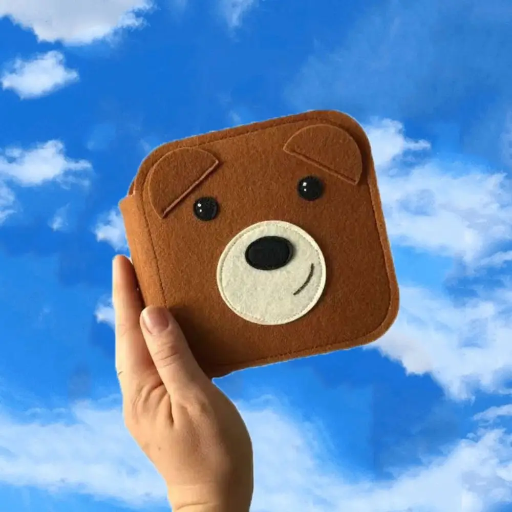 Orso Libro di stoffa per bambini Libro di stoffa educativo interattivo per bambini Libro di stoffa per puzzle morbido genitore-figlio Sviluppo dell'intelligenza