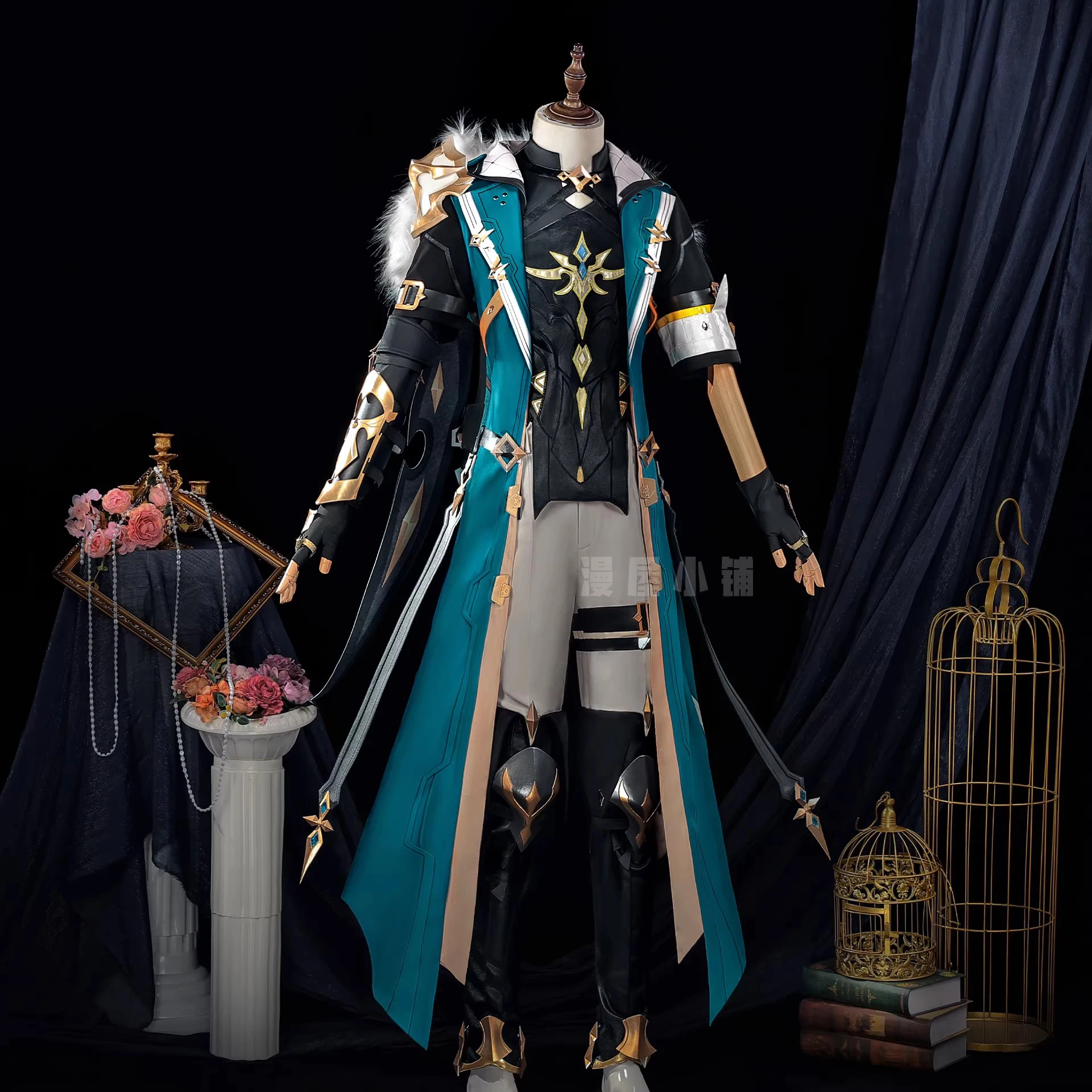 Genshin Impact Varka Cosplay Costume Wig Uniform Knights of Favonius Mondstadt Halloween Party Women Men Girls Role Play Props