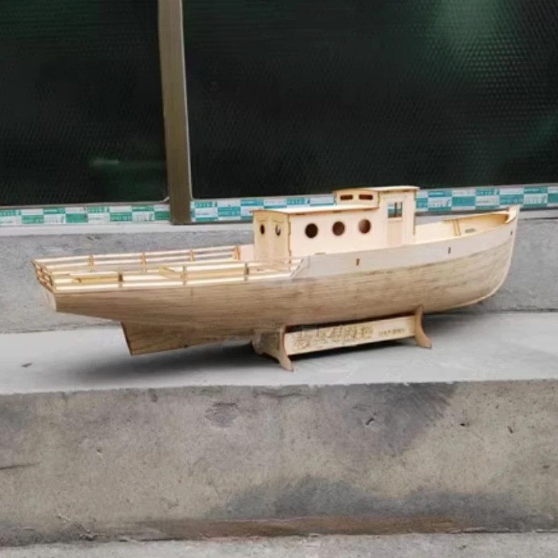 

Nalan Remote Control Electric Wooden Boat Kit Wooden Assembly Handmade Fishing Boat Model Set