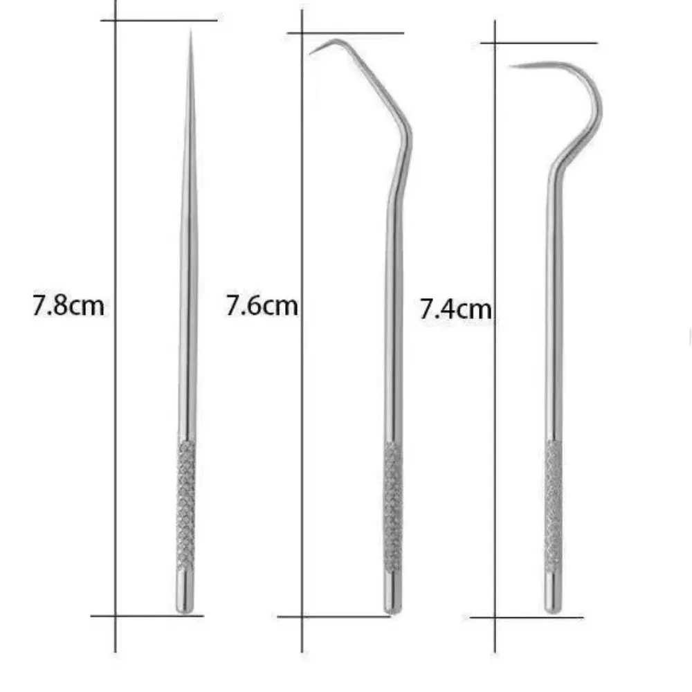 

7pcs/set Reusable Stainless Steel Toothpick Set with Toothpick Holder Keychain Design Tartar Removal Tool Oral Clean