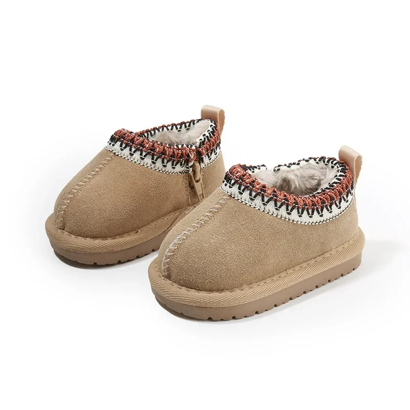 

2025 Winter Fashion Baby Snow Boots Boys Girls Thickened Warm Cotton Slip-On Toddler First Walker Boots