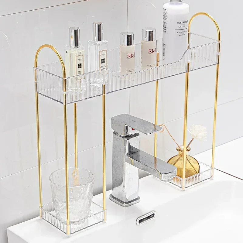 

Light luxury toilet counter shelf bathroom sink sink faucet shelf skin care products toothbrush cup shelf