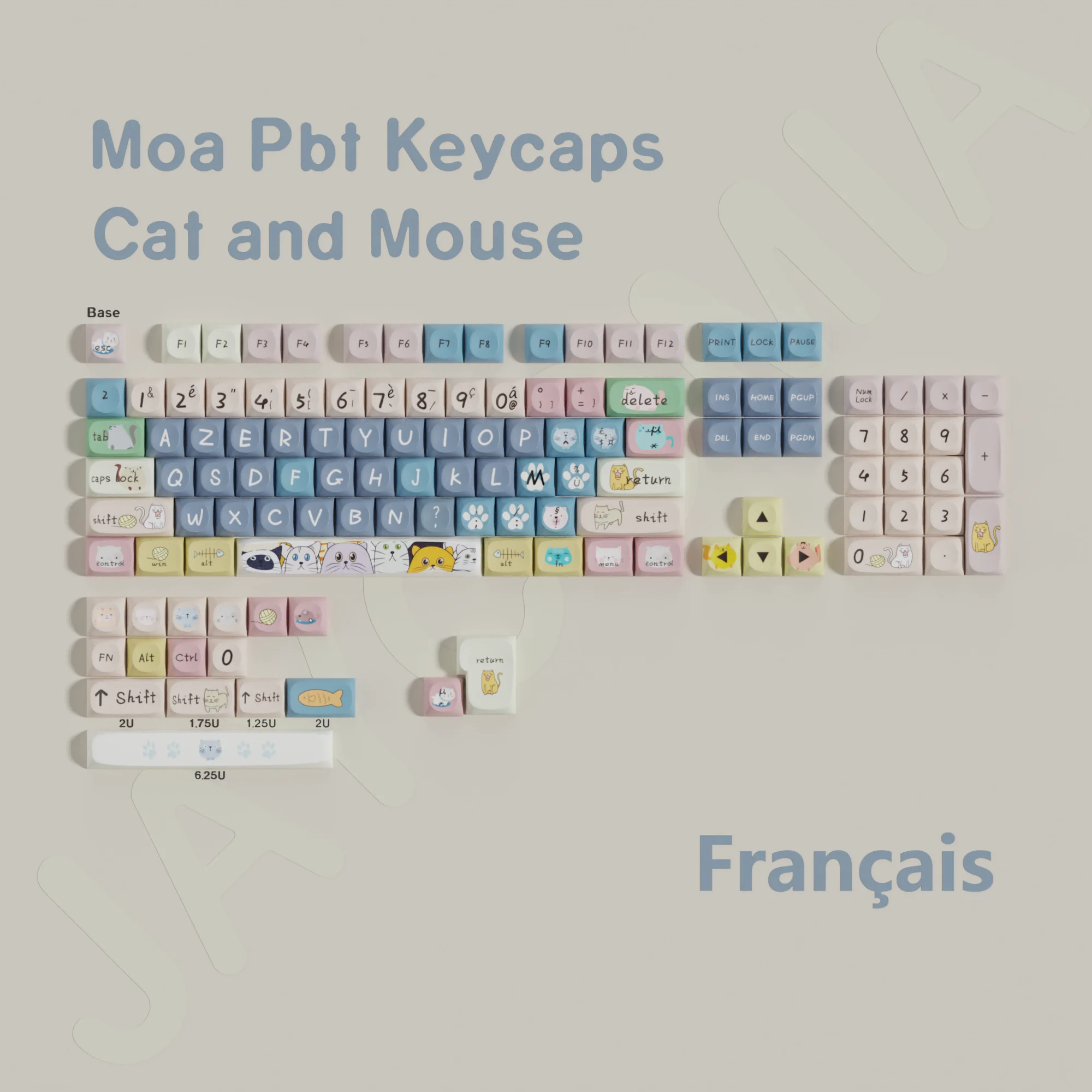 MOA PBT Keycaps French German Spanish Abnt2 Korean English Keycap Dye Sub Cartoon For ISO Layout Mechanical Keyboard FR ES DE KR