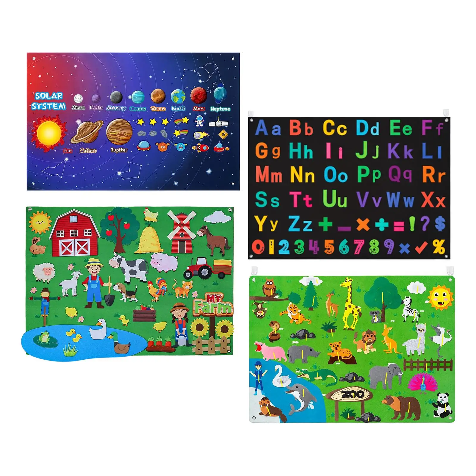 Felt Story Board Hanging Teaching Toy, Interactive Teaching Aids Sensory Storytelling Flannel Board Montessori for Travel