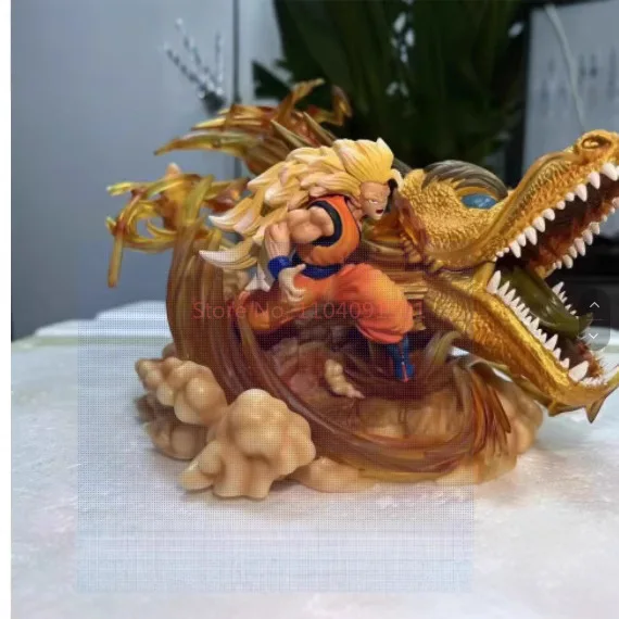 Super Saiyajin Ls Gk Super Saiyajin 3 Goku Drache Boxen Outbreak Szene Statue 27 cm Modell Dekoration Handarbeit Geburtstagsgeschenk