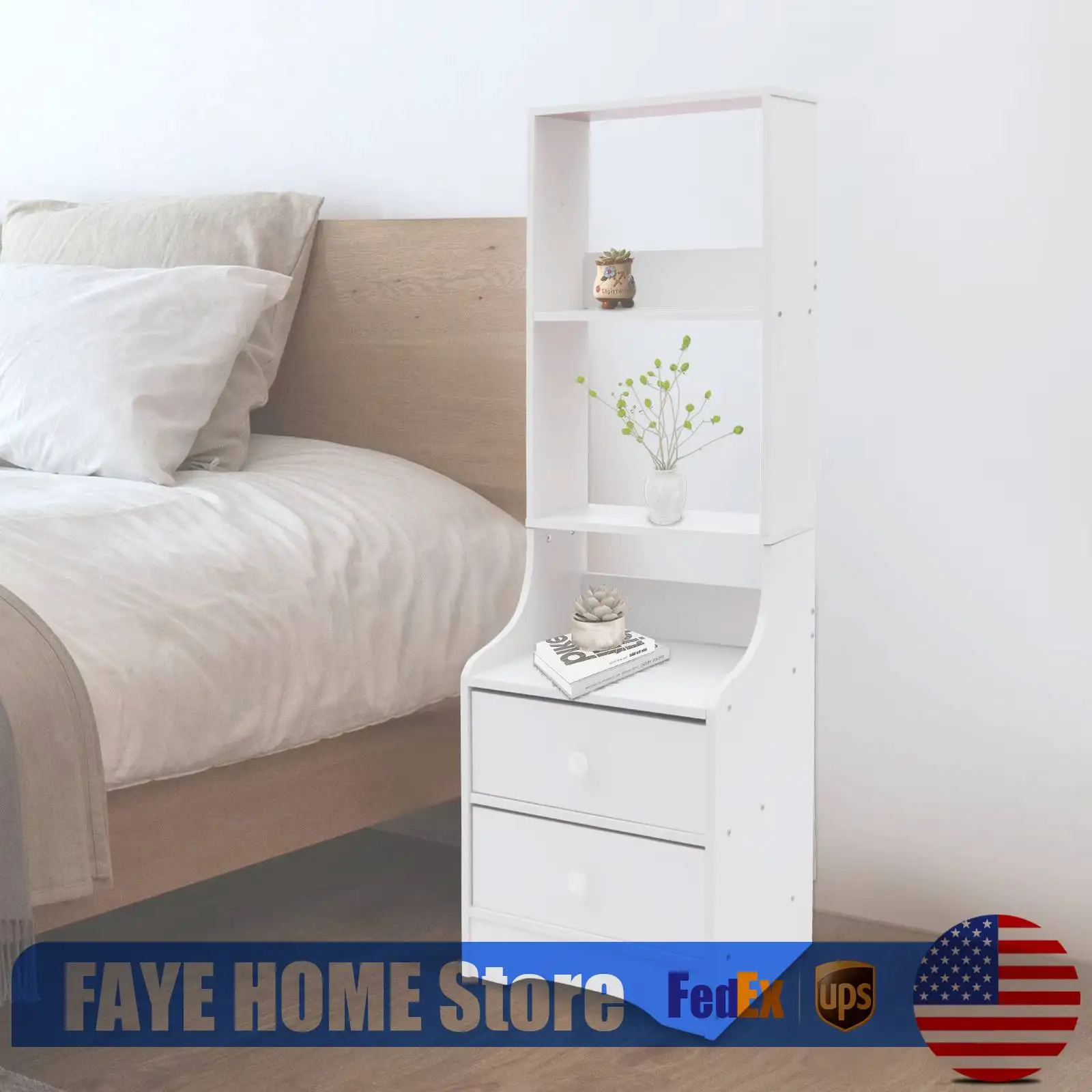 

Прикроватная тумбочка с ящиками, белая, 3-уровневая, в современном скандинавском минималистичном стиле, мебель для спальни