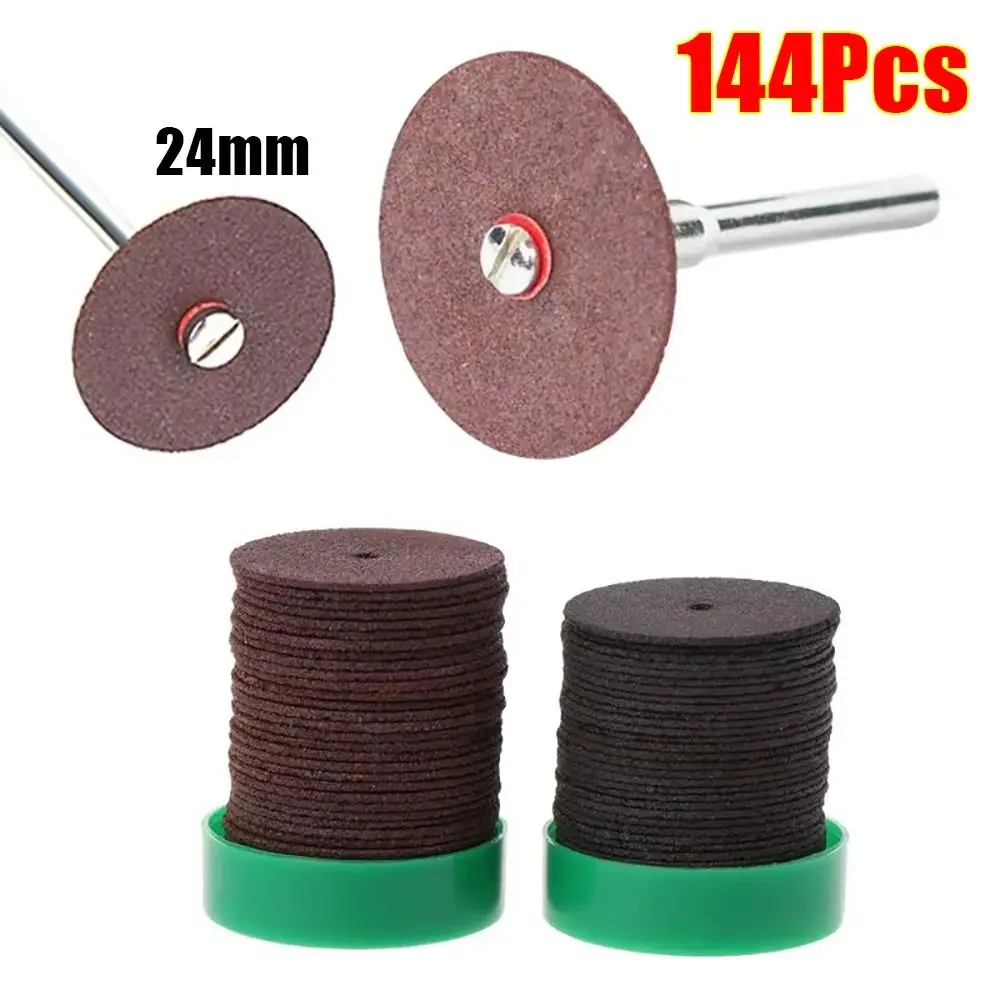 144Pcs Black Brown Resin Grinding Disc Hand Tool Accessory Thin Iron Sheet Cutting Mini Grinding Wheel Abrasive 24mm