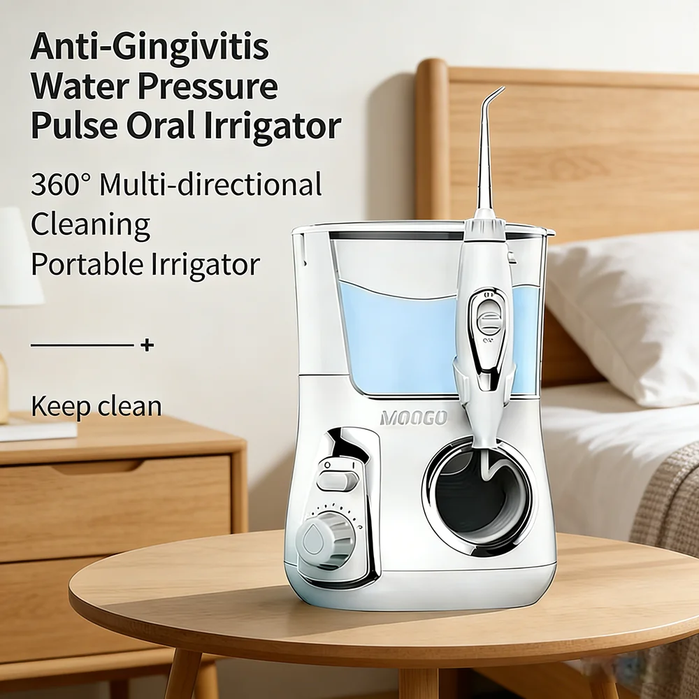 

10 Modes Home Dental Irrigator 800ML Electric Desktop Water Flosser Complete Oral Care Kit with 5 Functional Nozzles