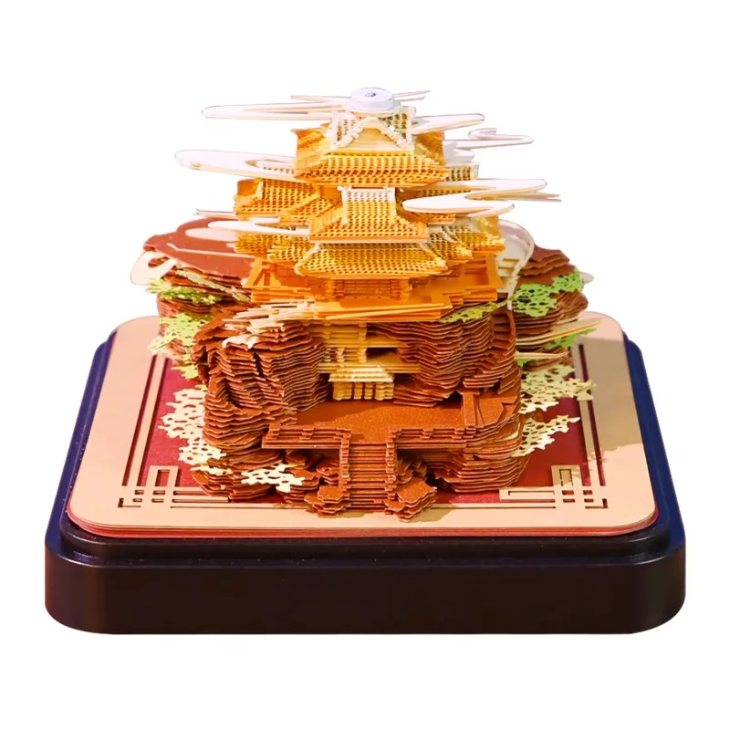 3D Notepad Custom Calendar Mountain Architecture Sticky Note Paper Carving Notepad School Stationery Children's Birthday Gift