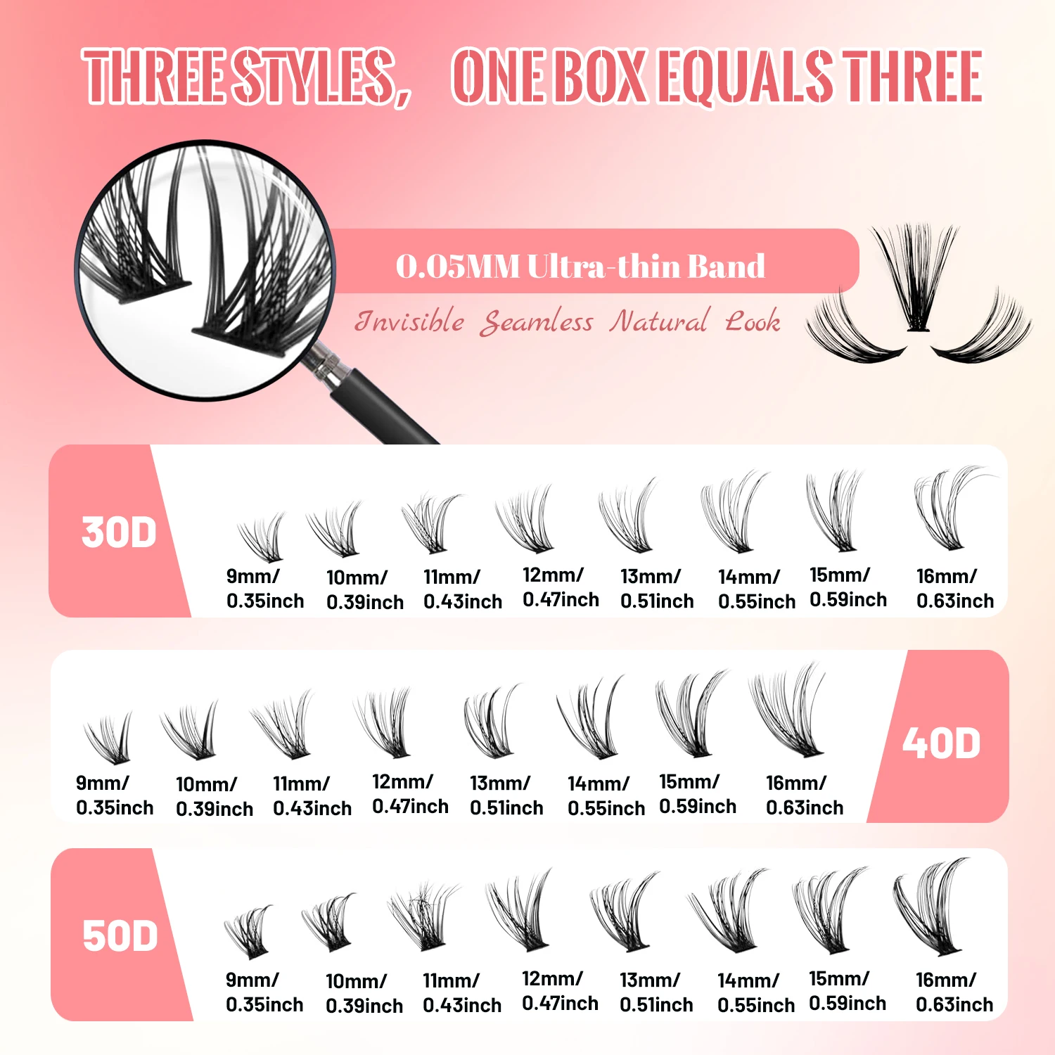 Natural Eyelash Extension Kit 640 Pieces Cluster Lashes Set 9-16mm Wispy Eyelash Extensions Individual Eyelash Extensions with Adhesive Sealant and Eyelash Extension Tweezers Home DIY Tools