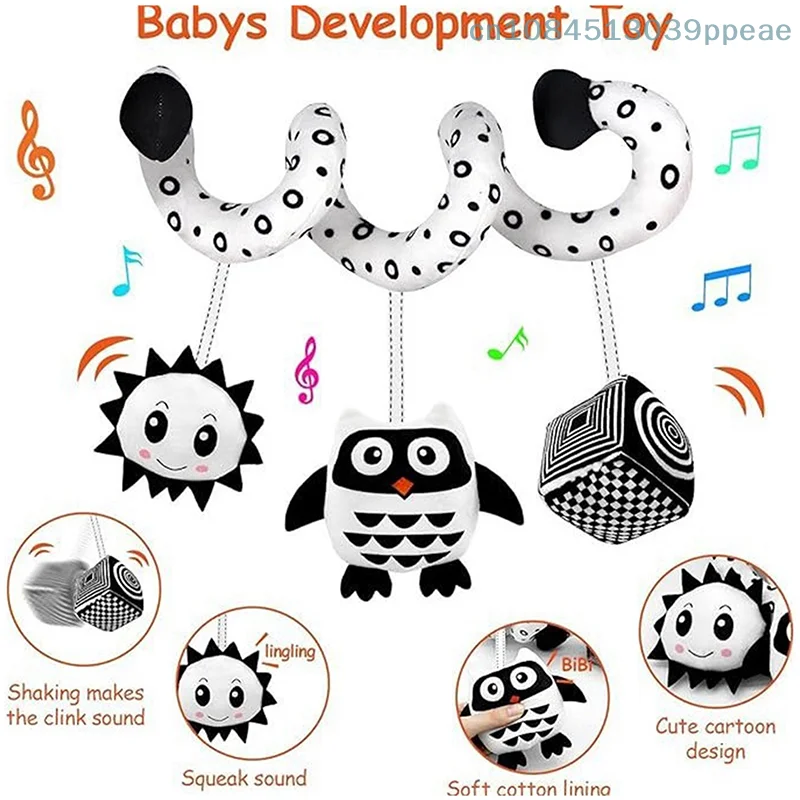 Sonajeros colgantes para cuna de bebé, juguetes para asiento de coche, cuerda para tirar, juguetes colgantes para cama de bebé, juguetes de peluche en espiral para actividades infantiles, regalos para chico