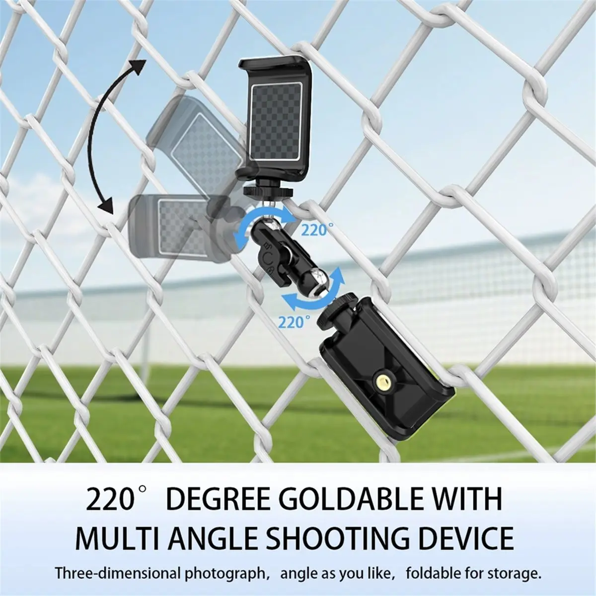 Cell Phone Fence Mount Holder Ideal for Recording Baseball, Softball, Tennis, Pickleball