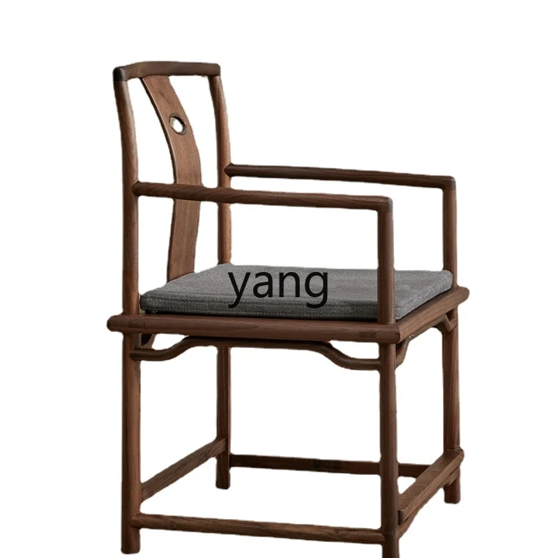 Yhl round-Backed Armchair New Chinese Maste Sofa Chair Home Diningr with Backrest Black Walnut Armchair Palace