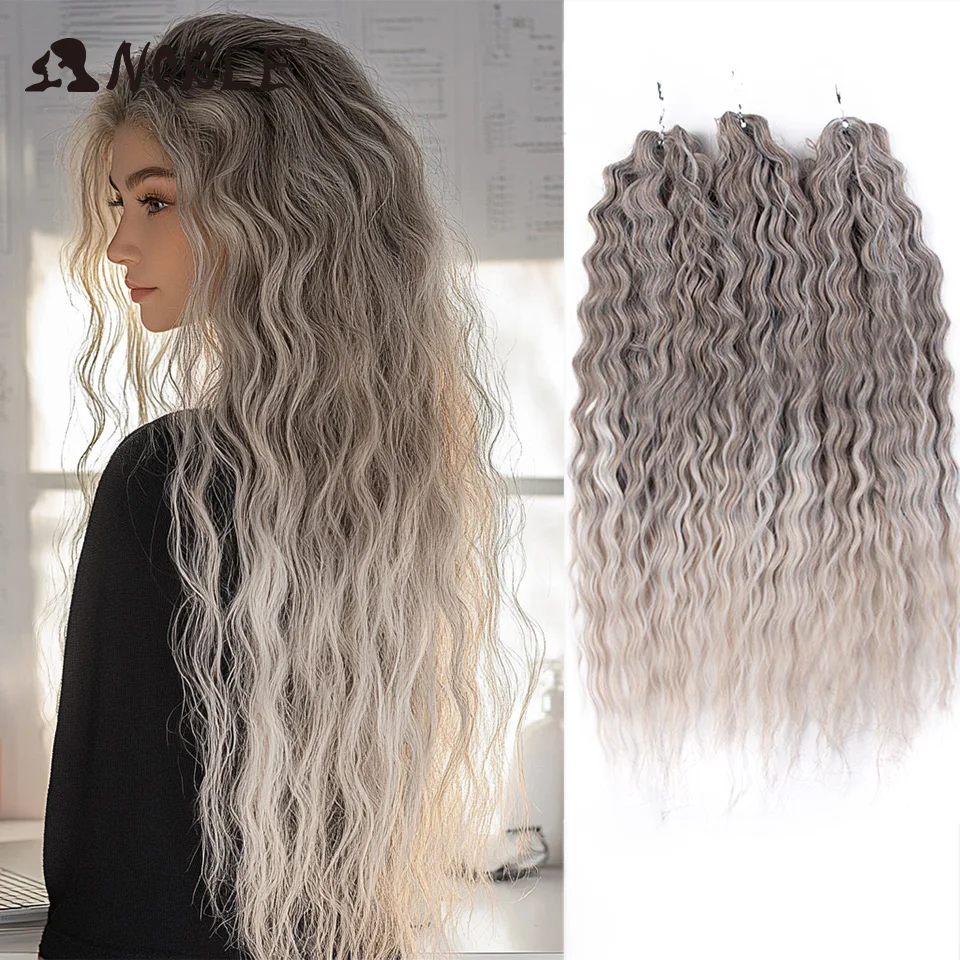 Noble Wave Hair Crochet Braids Synthetic Hair 16 Inch Water Wave  Crochet Hair Extensions Ombre Blonde Braid Hair Curly Hair