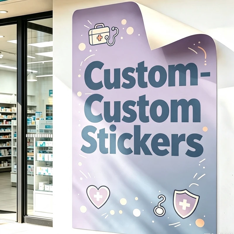 Any Size 100cm Custom Stickers Personalized Large Size Stickers for Mall Windows Outdoor Facade Commercial Advertising Promotion