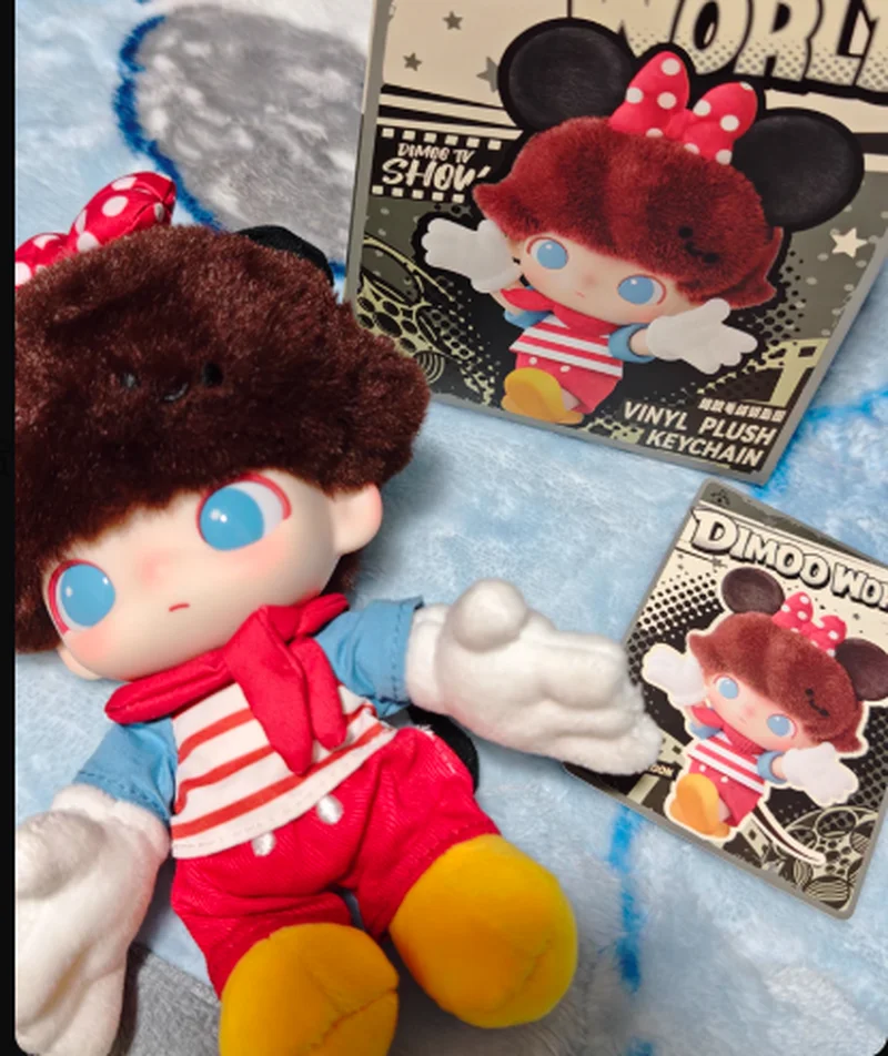 

POP MART DIMOO WORLD Disney Микки и друзья: виниловый плюшевый брелок-сюрприз (случайный стиль), коллекционный шарм для сумки, для любителей игрушек