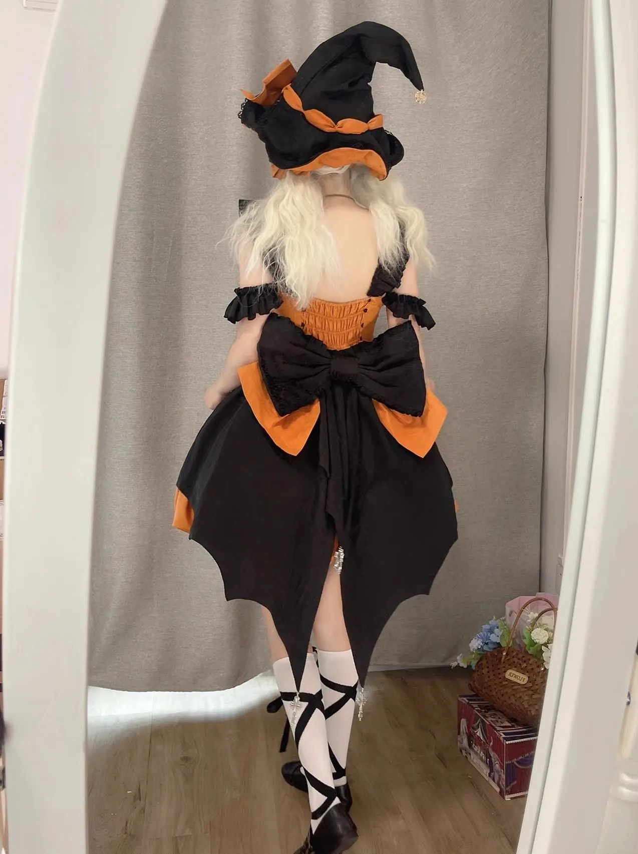 Pumpkin-Colored Little Witch Lolita Dress JSK Cute Sweet