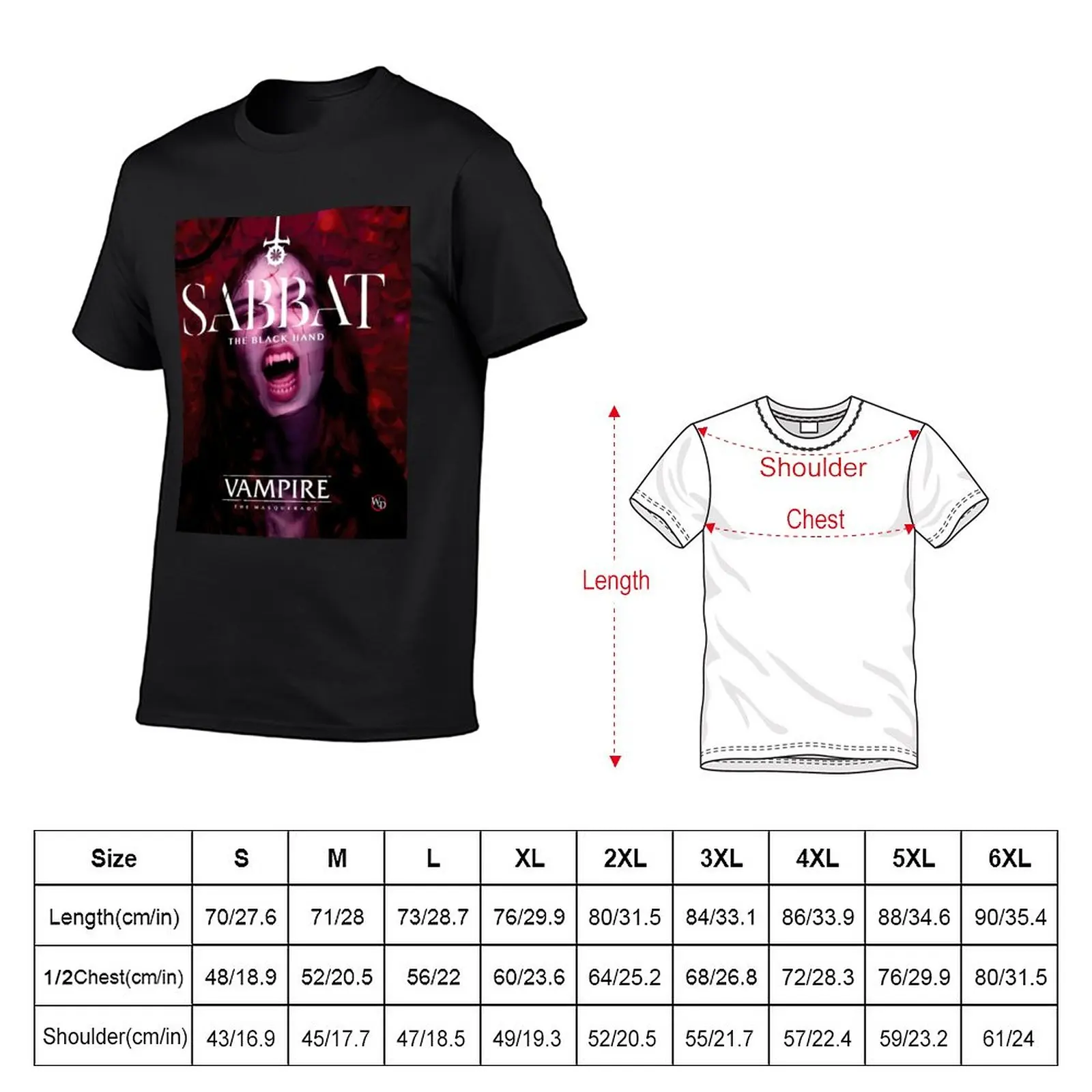 Vampire The Masquerade Bloodlines Sabbat the black hand T-Shirt plus sizes Aesthetic clothing anime Men's cotton t-shirt