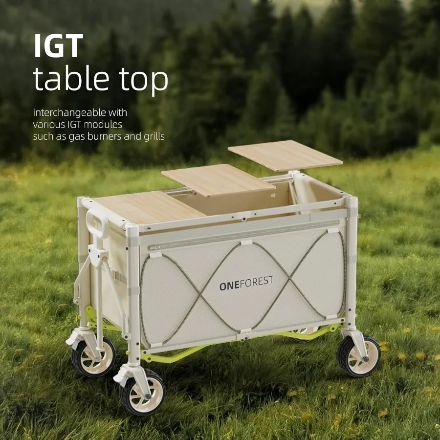 Zusammenklappbarer Wagen mit Überdachungszelt, tragbarer, faltbarer Wagen mit großer Kapazität, robuster Gartenwagen mit Rädern für Camping