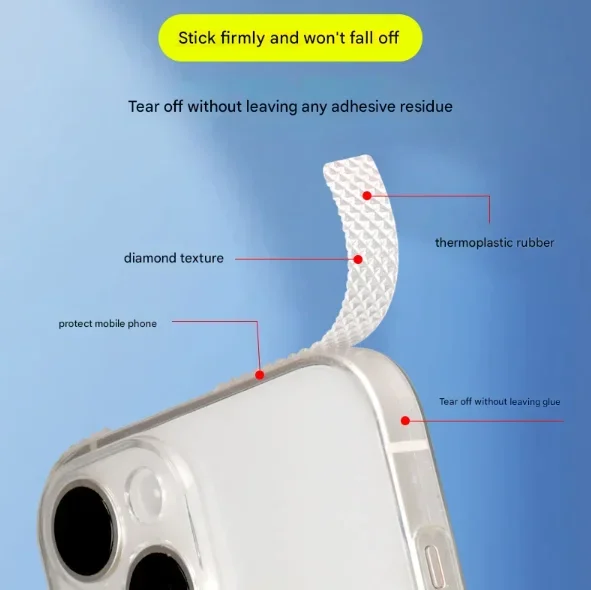 20pcs Black Transparent Tape Mobile Phone Case Anti-Slip Stickers Side Protection Game Handle Mouse Wear-Resistant Protection