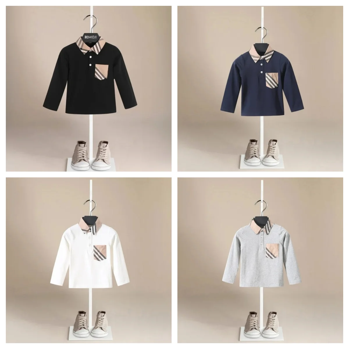 

Boy Polo Shirt Kids Clothes Tops Color Stripes Turn-down Collar Autumn Long Sleeve Polos Baby Boy Camisetas Boys Shirts Teen