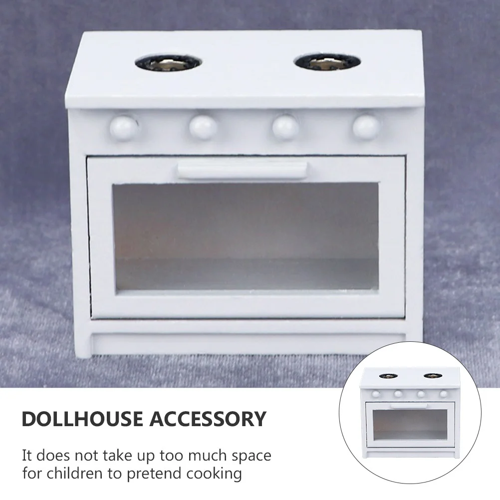 1 st Mini Gasfornuis Houten Gesimuleerde Keuken Voor Kinderen Fantasiespel Poppenhuis Koken Accessoire Compact Miniatuur Kachel Meubels