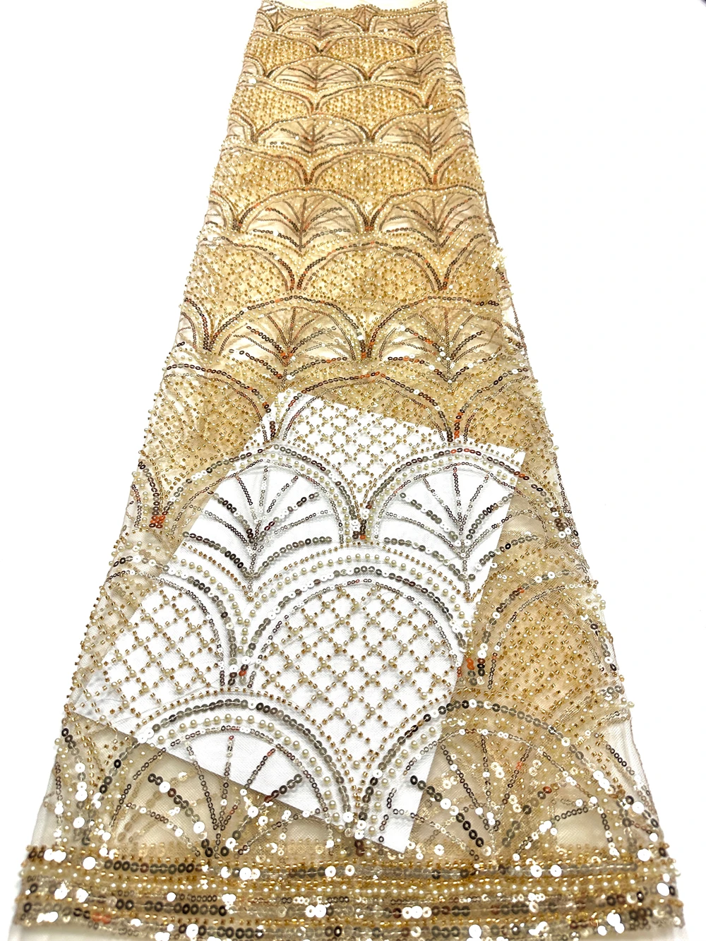

African Groom Lace Fabric 2026 High Quality Sequins Embroidered Nigerian French Lace Fabric for Wedding Party Dress Sewing