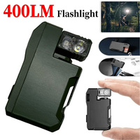 Portable Rechargeable EDC Flashlight 400 Lumens Flat Pocket Flashlight Magnetic Keychain Flashlight for Outdoor Camping Hiking
